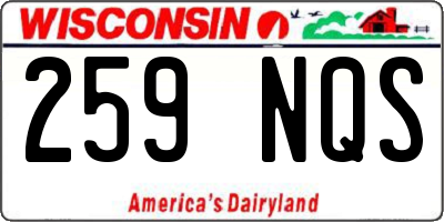 WI license plate 259NQS