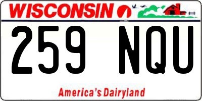 WI license plate 259NQU
