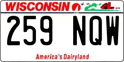 WI license plate 259NQW