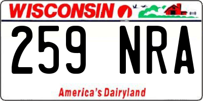WI license plate 259NRA