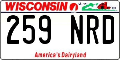 WI license plate 259NRD