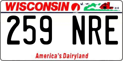 WI license plate 259NRE