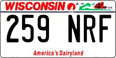 WI license plate 259NRF
