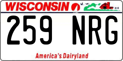 WI license plate 259NRG