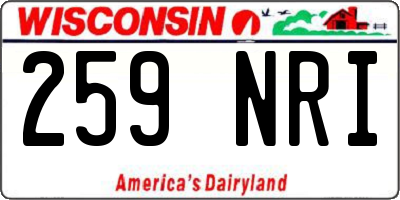WI license plate 259NRI