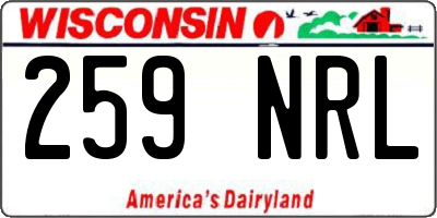 WI license plate 259NRL