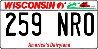 WI license plate 259NRO