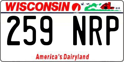 WI license plate 259NRP
