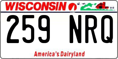 WI license plate 259NRQ