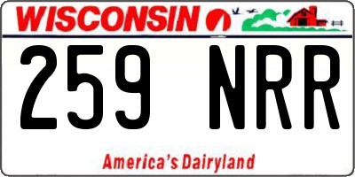 WI license plate 259NRR