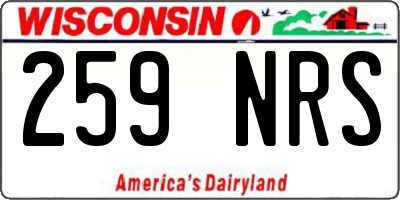 WI license plate 259NRS