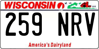 WI license plate 259NRV