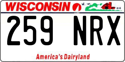 WI license plate 259NRX