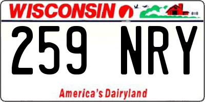 WI license plate 259NRY