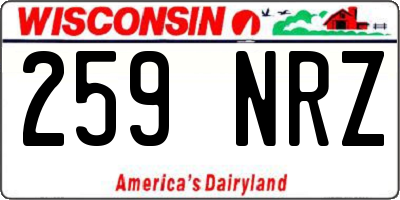 WI license plate 259NRZ