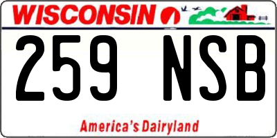 WI license plate 259NSB