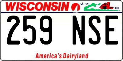 WI license plate 259NSE