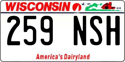 WI license plate 259NSH