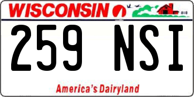 WI license plate 259NSI