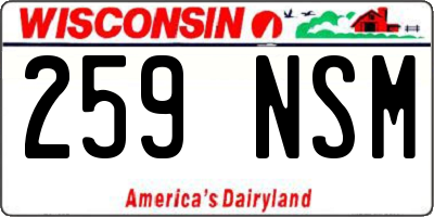 WI license plate 259NSM