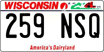 WI license plate 259NSQ