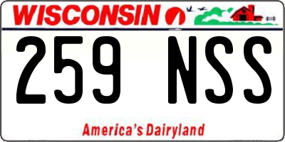 WI license plate 259NSS