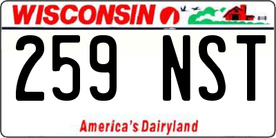 WI license plate 259NST