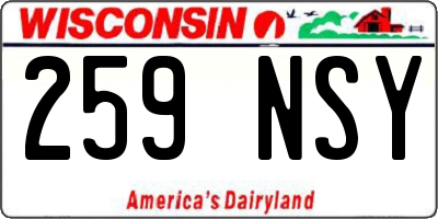 WI license plate 259NSY