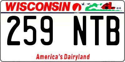 WI license plate 259NTB