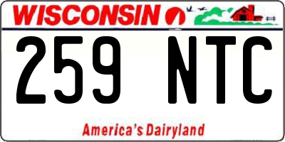 WI license plate 259NTC
