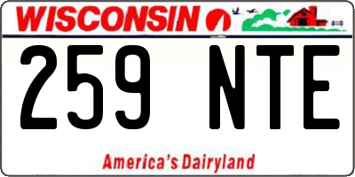 WI license plate 259NTE
