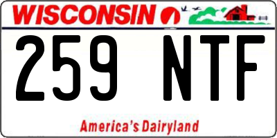 WI license plate 259NTF