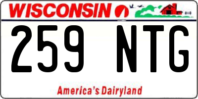 WI license plate 259NTG