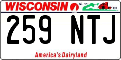 WI license plate 259NTJ