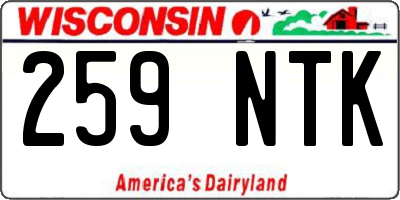 WI license plate 259NTK