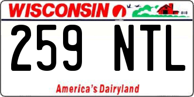 WI license plate 259NTL