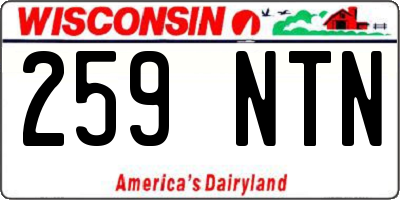 WI license plate 259NTN