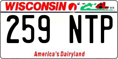 WI license plate 259NTP