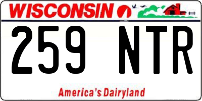 WI license plate 259NTR