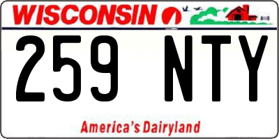WI license plate 259NTY