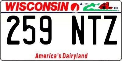 WI license plate 259NTZ