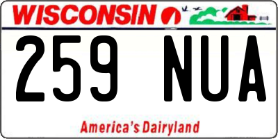 WI license plate 259NUA