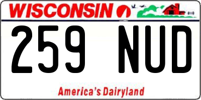 WI license plate 259NUD