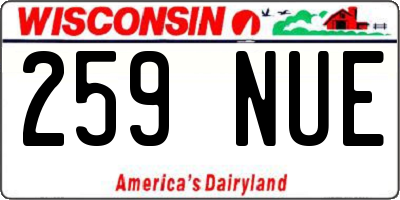 WI license plate 259NUE