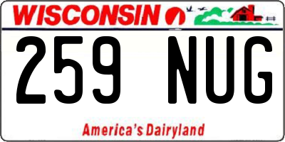 WI license plate 259NUG