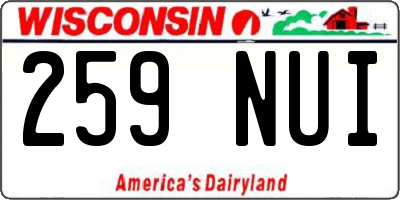WI license plate 259NUI