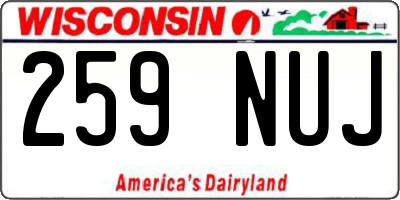 WI license plate 259NUJ