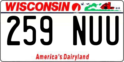 WI license plate 259NUU