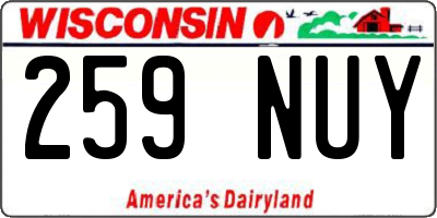 WI license plate 259NUY