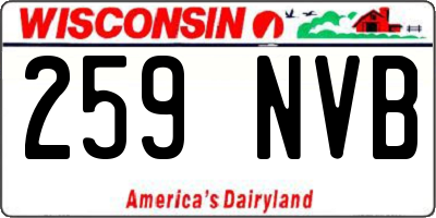WI license plate 259NVB